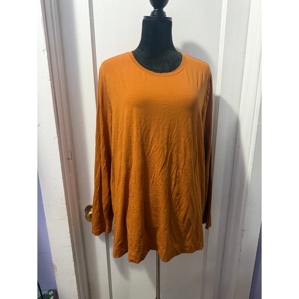 Athleta Outbound Top Burnt Orange Long Sleeve Cotton Blend 3X